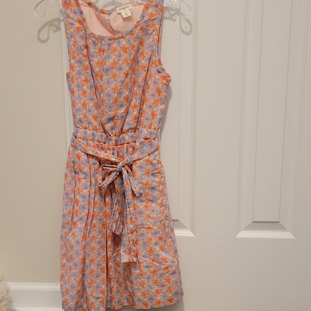 Crewcuts girls size 8 sleeveless dress orange and periwinkle floral
